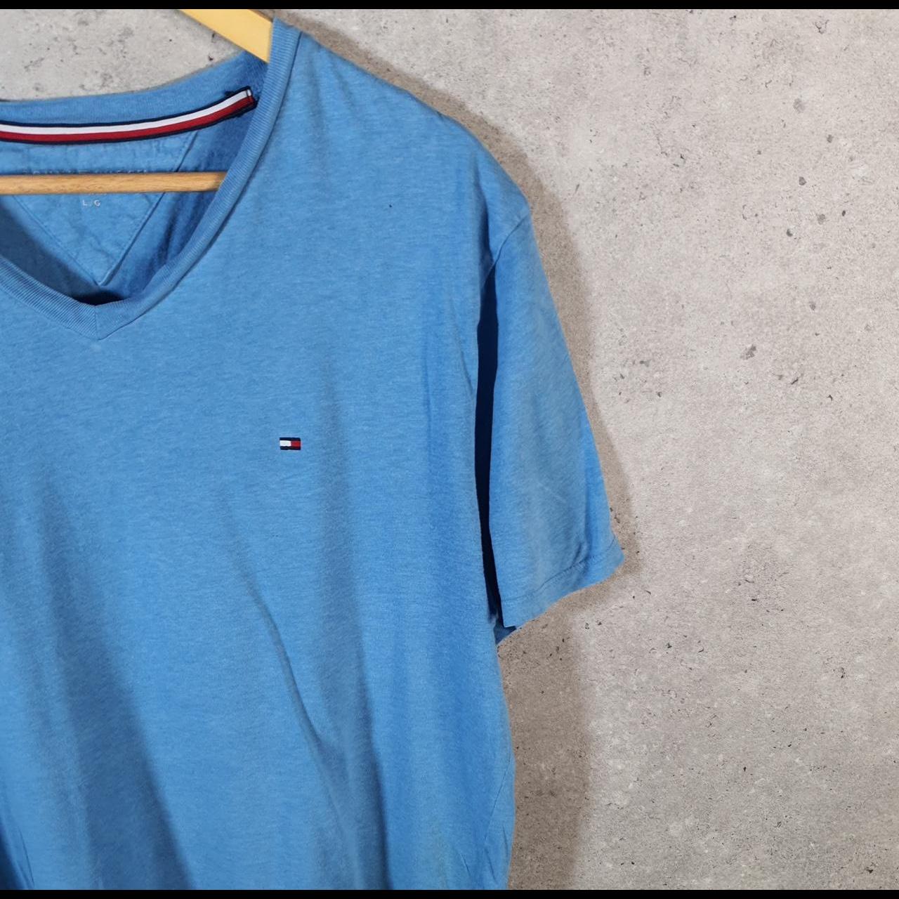 Vintage Tommy Hilfiger T Shirt Men’s Large Blue Classic Fit Embroidered Logo