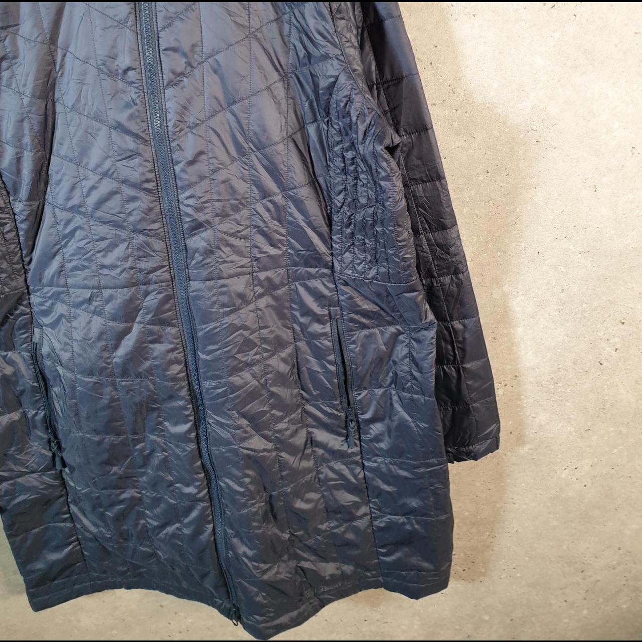 Vintage L.L. Bean Puffer Jacket Womens XL Navy Blue Hooded Waterproof Shell