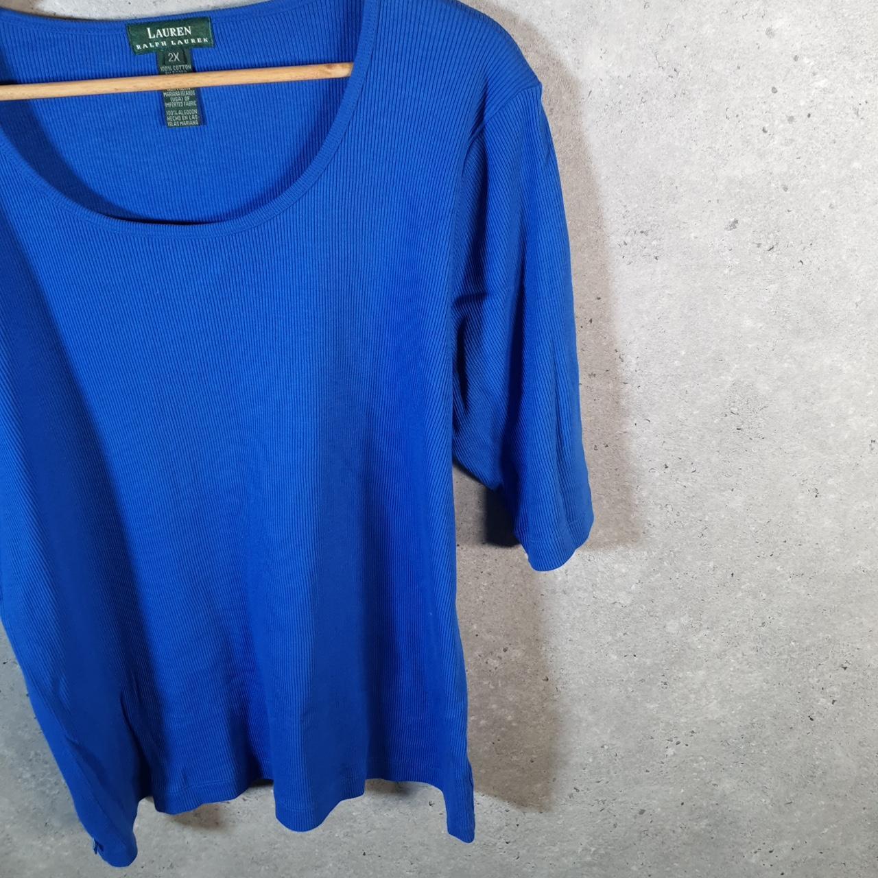 Vintage Ralph Lauren Polo Knit Sweater Womens 2XL Blue Cotton Pullover