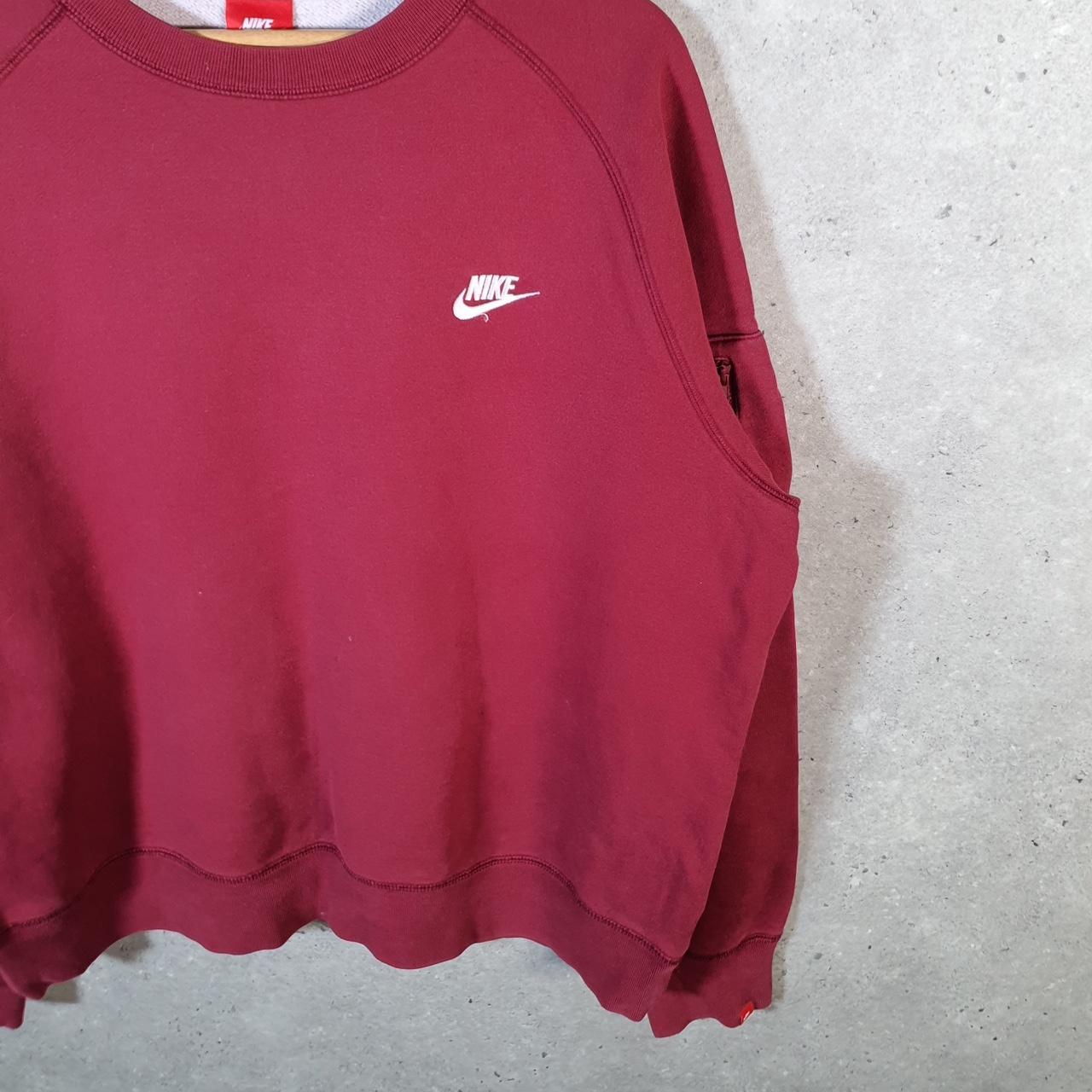 Vintage Nike Club Embroidered Sweatshirt Men’s XL Burgundy Swoosh Y2K Pullover Logo