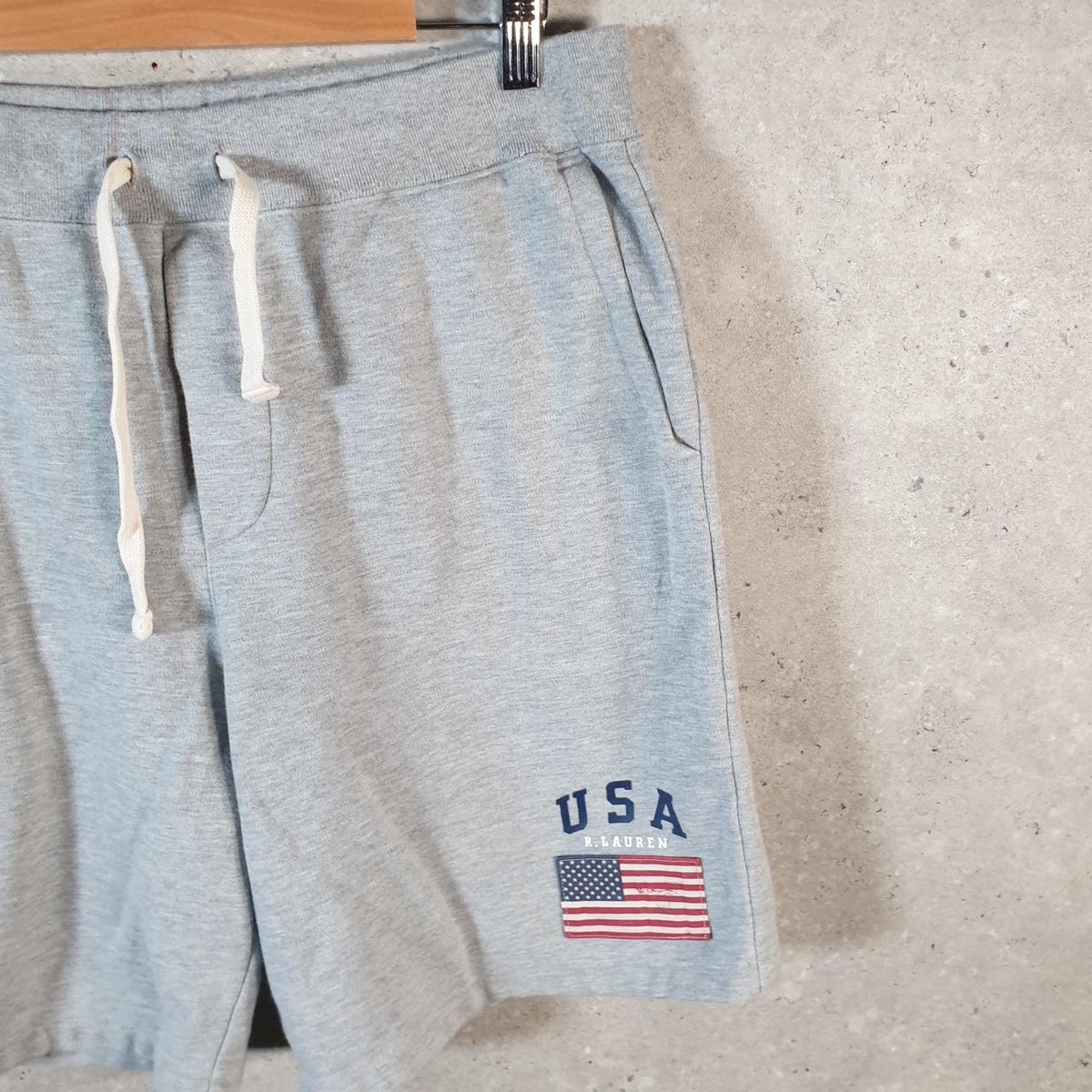 Vintage Ralph Lauren Polo Sweat Shorts Jorts Chino Cargo Men’s Large Grey Baggy Cotton A4376
