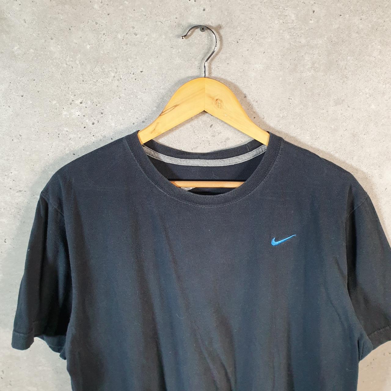 Vintage Nike T Shirt Men’s Large Black Printed Single Swoosh Logo Athletic C8260