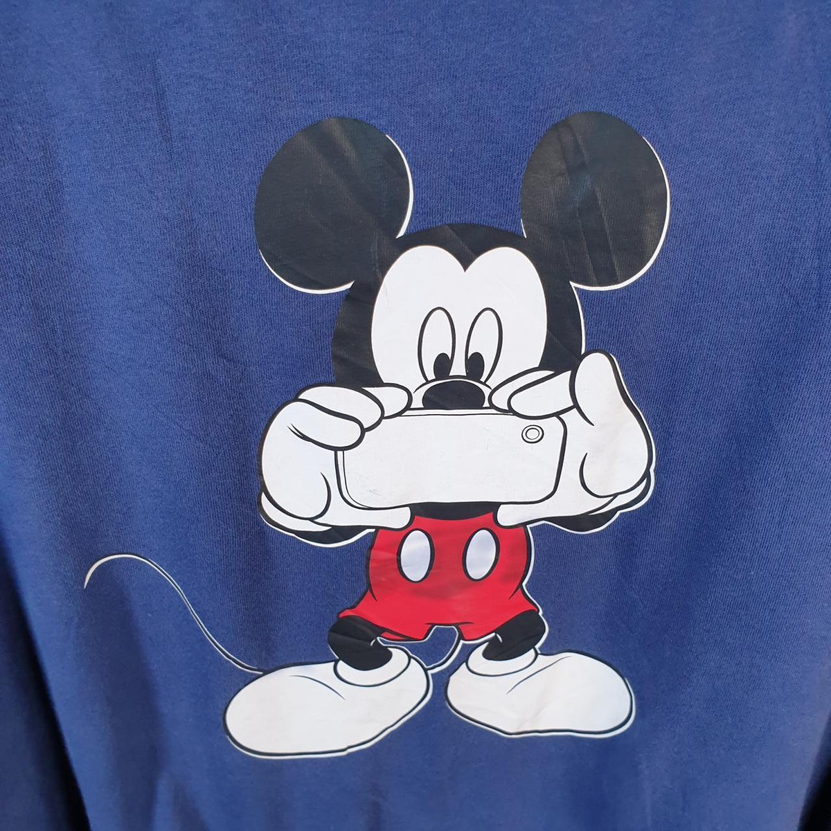 Vintage Uniqlo Disney Land Mickey Mouse T Shirt Men’s Large Navy Blue Graphic Cartoon