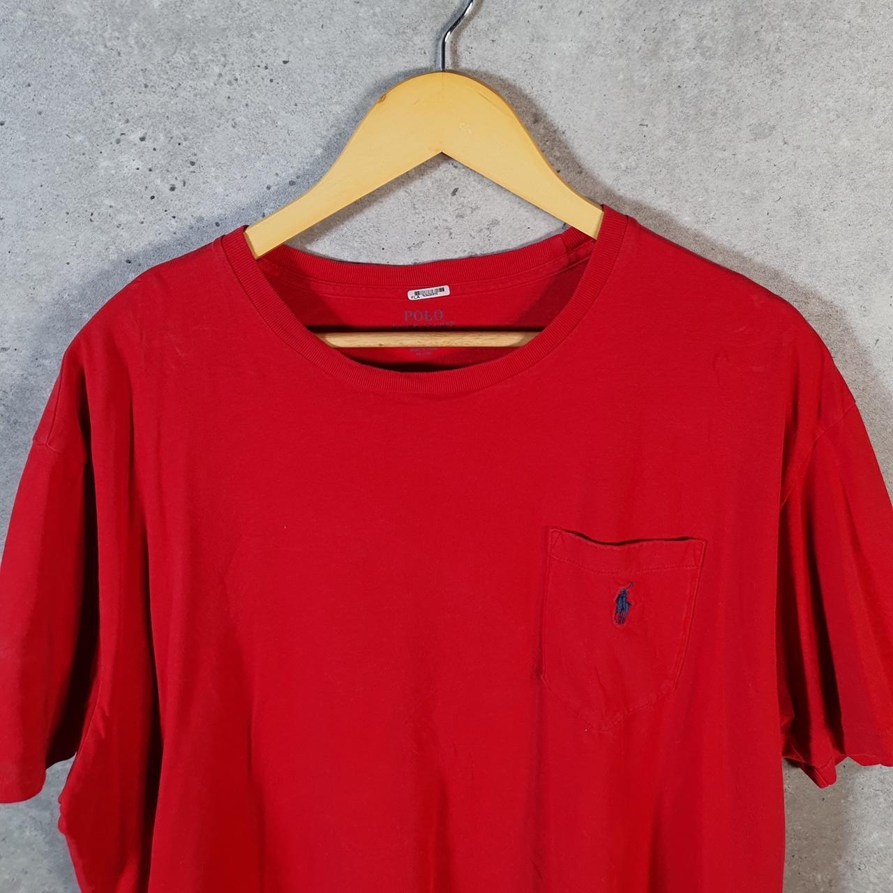 Vintage Ralph Lauren Polo T Shirt Men’s Large Red Embroidered Classic Fit Pony C9136
