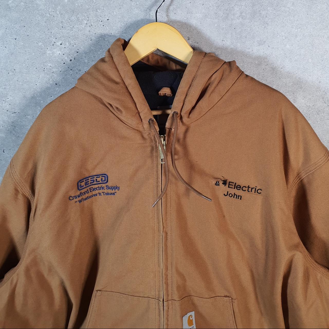 Vintage Carhartt Active Hooded Jacket Men’s 2XL Brown J140 BRN Workwear Canvas USA G2117
