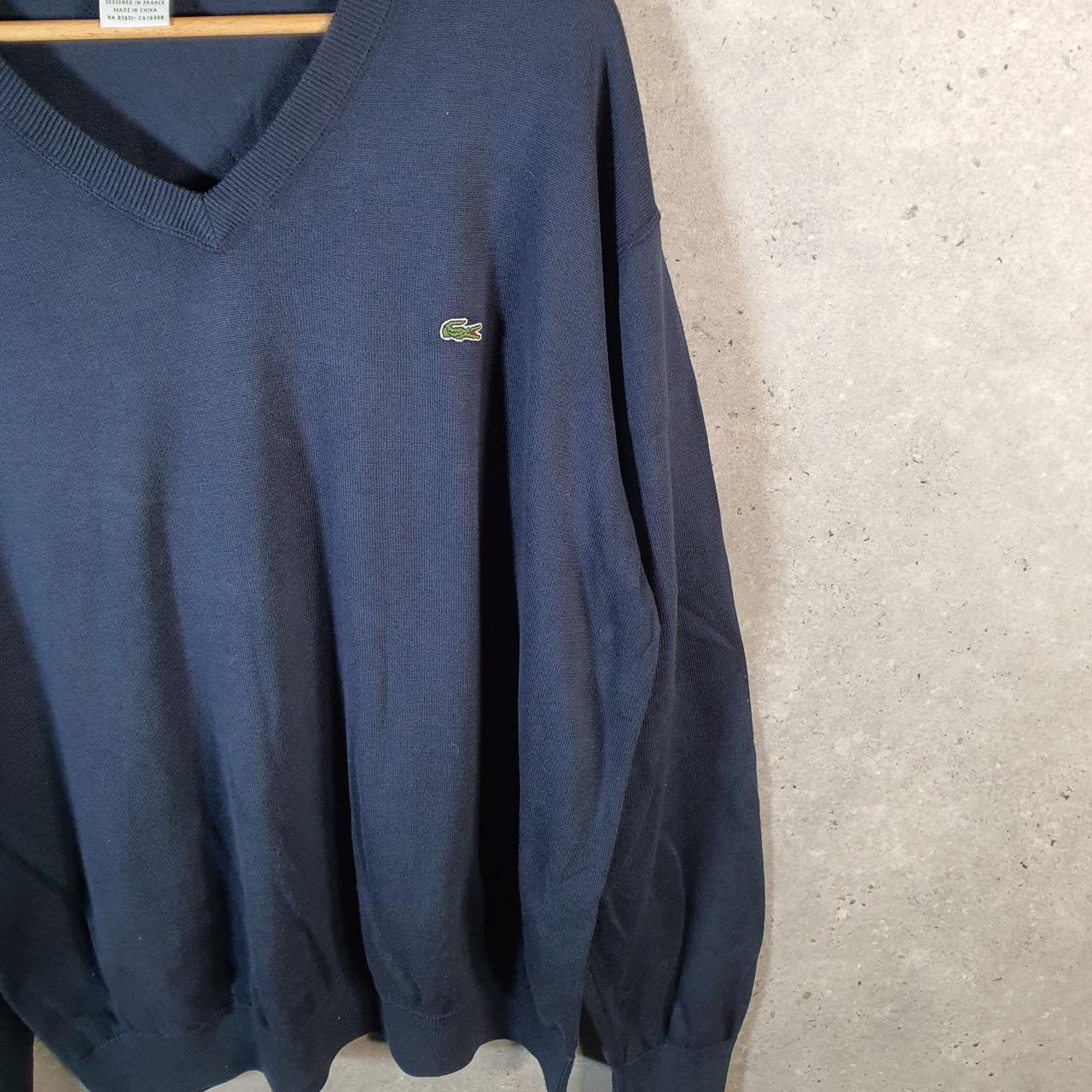Vintage Lacoste Sweatshirt Men’s XL Navy Blue Pullover Logo Y2K Jumper Logo Casual