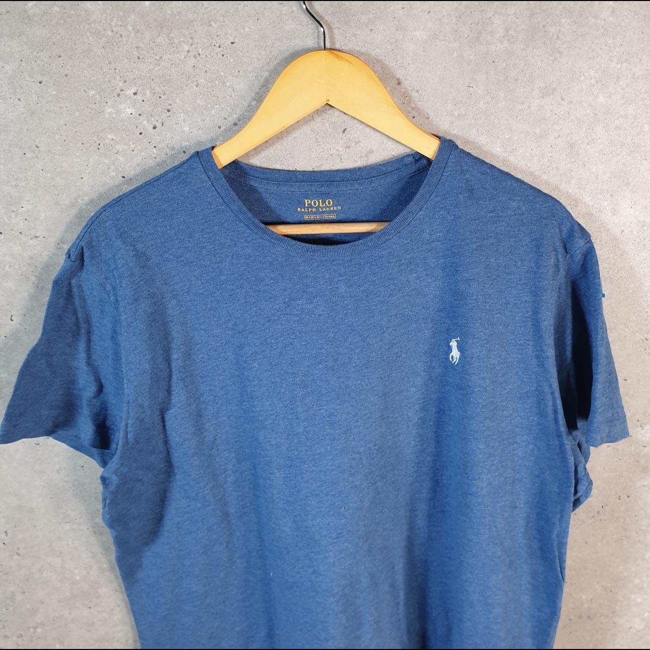 Vintage Ralph Lauren Polo T Shirt Men’s Medium Blue Embroidered Classic Fit Pony C8582