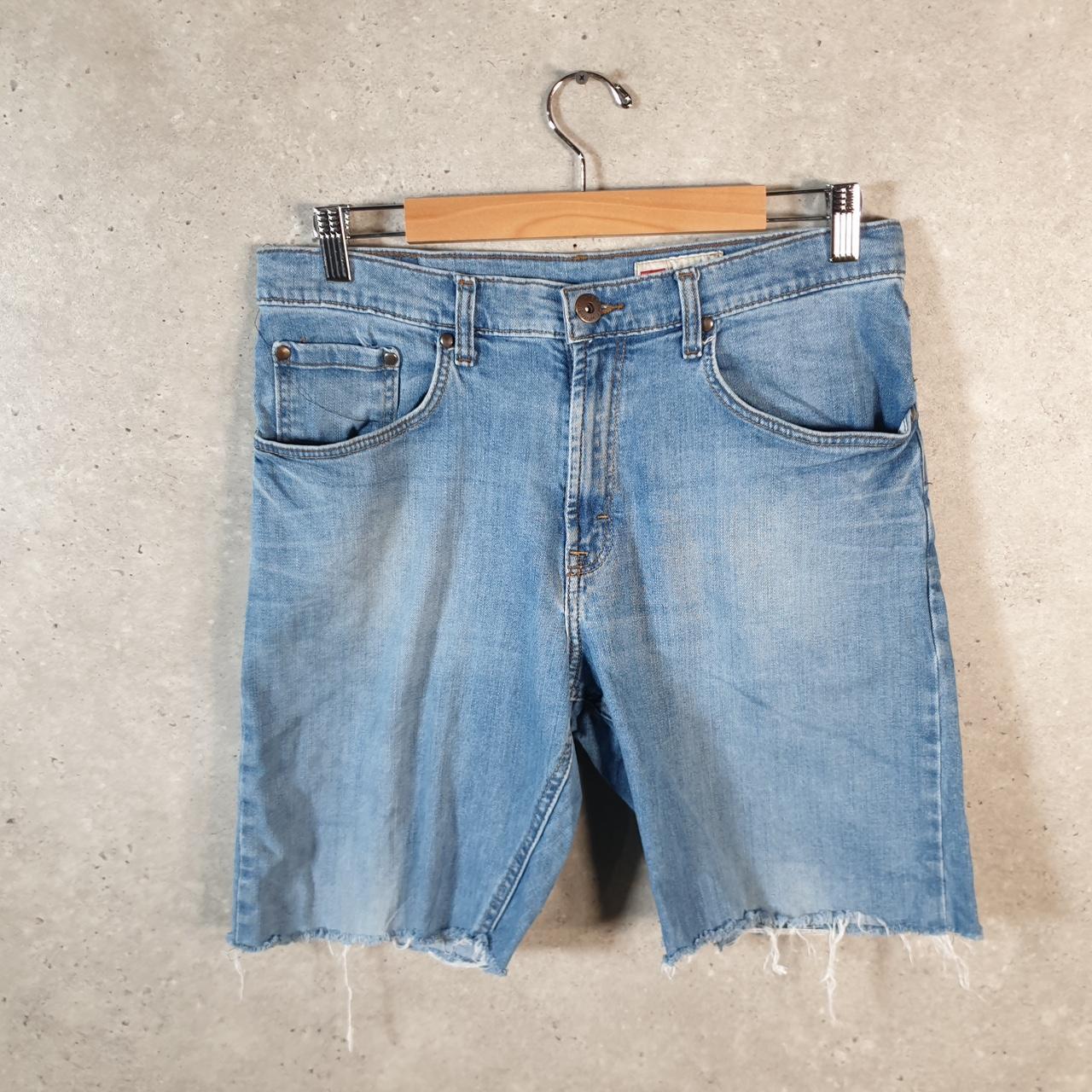 Vintage Wrangler Denim Shorts Jorts Cargo Men’s W32 Blue Baggy Cotton