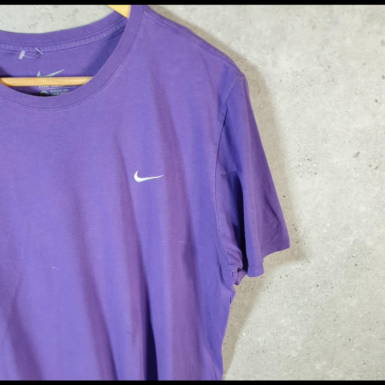Vintage Nike Embroidered T Shirt Mens Large Purple Logo Single Swoosh Athletic