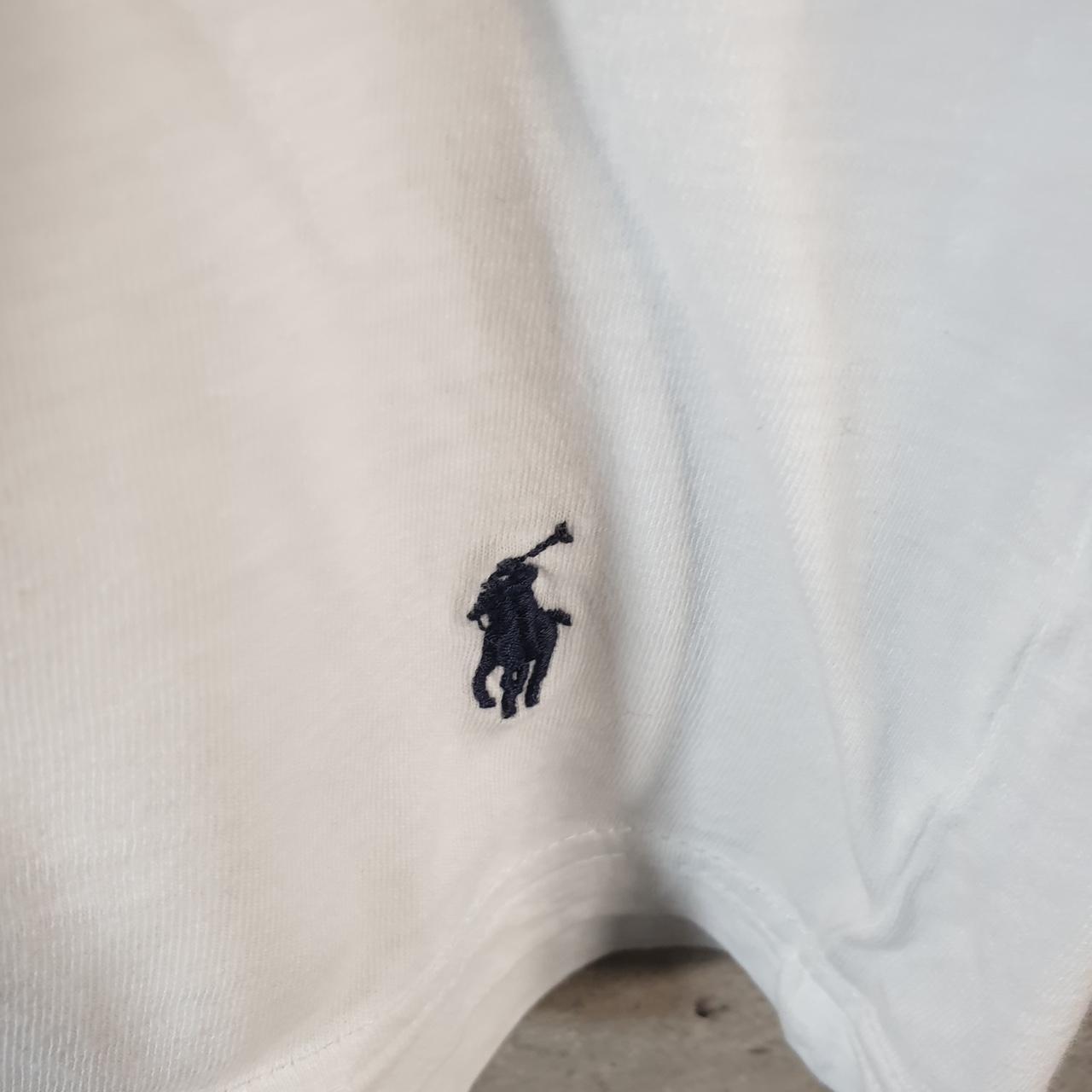 Vintage Ralph Lauren Polo T Shirt Men’s Large White Embroidered Slim Fit Pony