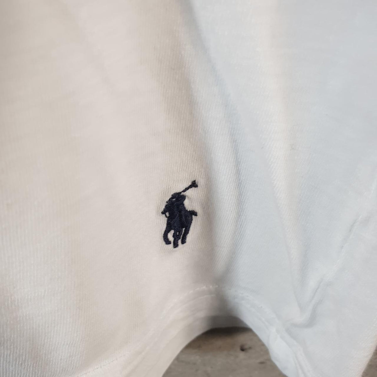 Vintage Ralph Lauren Polo T Shirt Men’s Large White Embroidered Slim Fit Pony