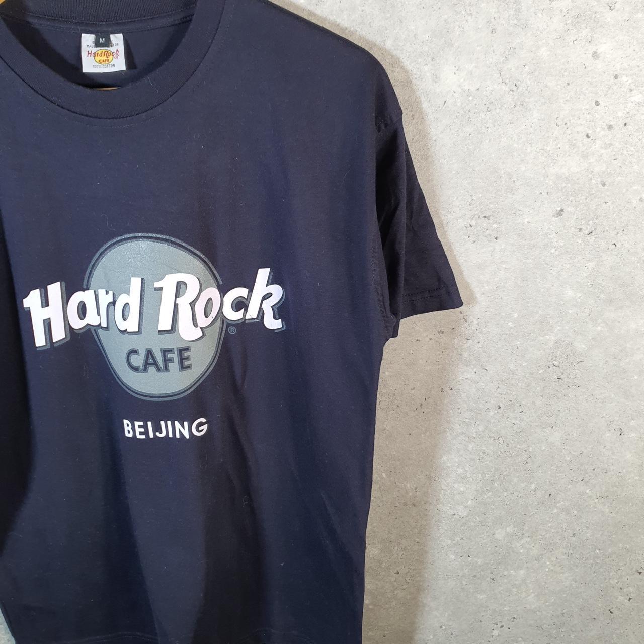 Vintage Hard Rock Cafe Beijing 90s USA Spellout T Shirt Men’s Medium Navy Blue