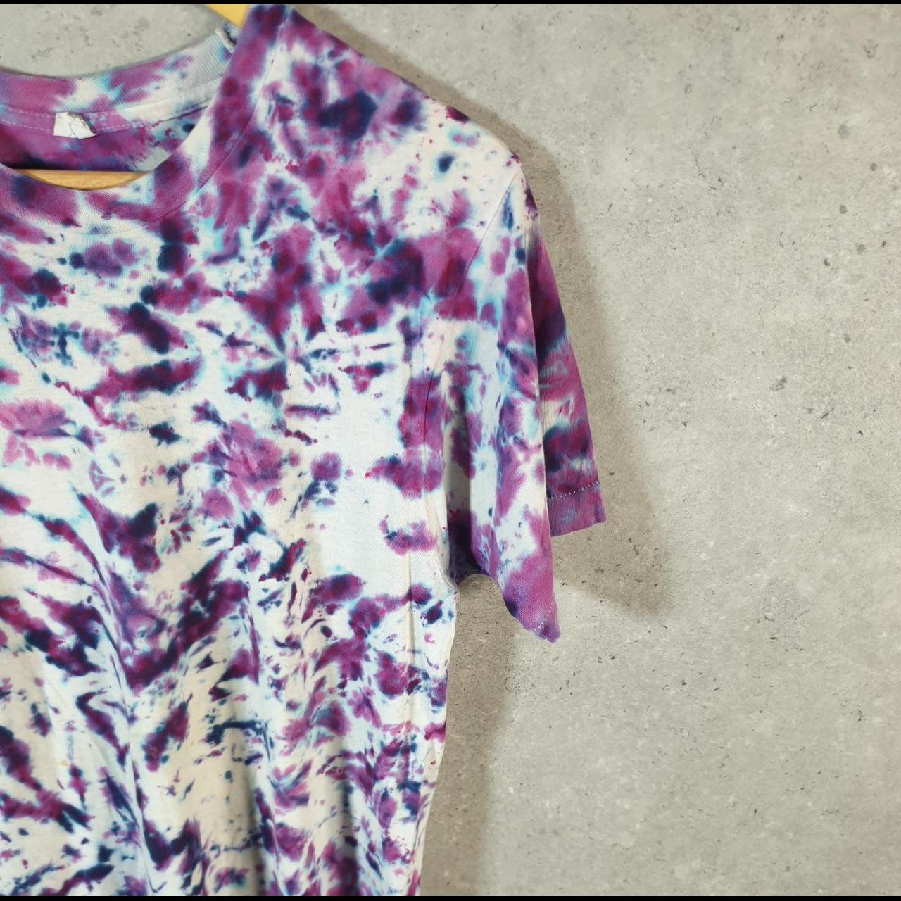 Vintage Fruit of the Loom Tie Dye 90s USA Single Stitch T Shirt Men’s Medium Purple Slim Fit