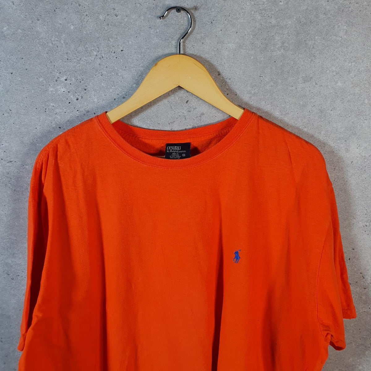 Vintage Ralph Lauren Polo T Shirt Men’s XL Orange Embroidered Classic Fit Pony C9079