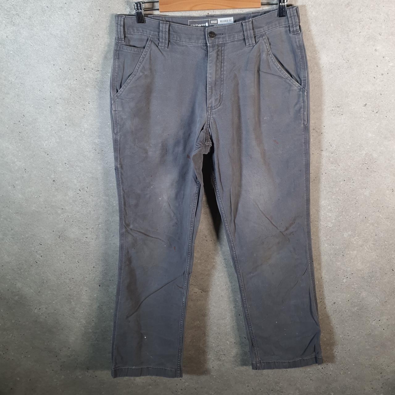 Vintage Carhartt Carpenter Trousers Mens W32 L30 Grey Relaxed Fit Workwear Thrashed
