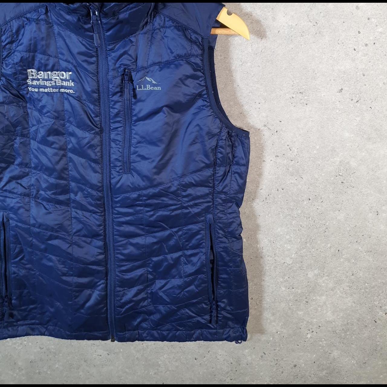 Vintage L.L. Bean Gilet Down Puffer Jacket Mens Small Navy Blue Waterproof Shell