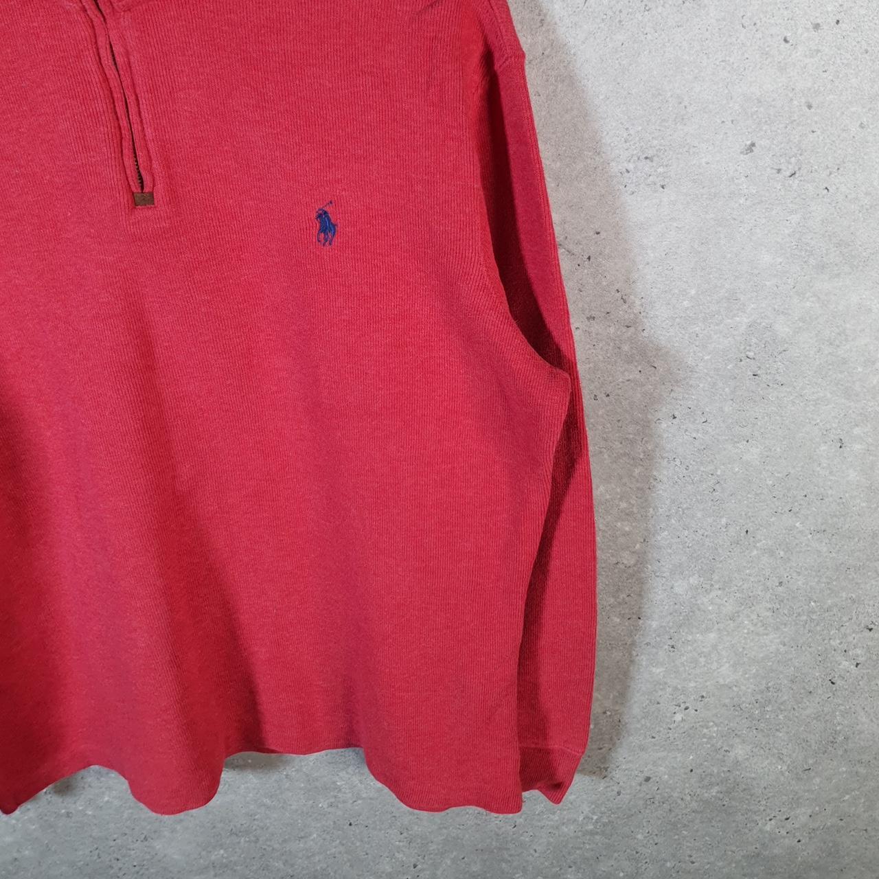 Vintage Ralph Lauren Polo 1/4 Zip Sweatshirt Men’s Medium Red Cotton Pullover Pony