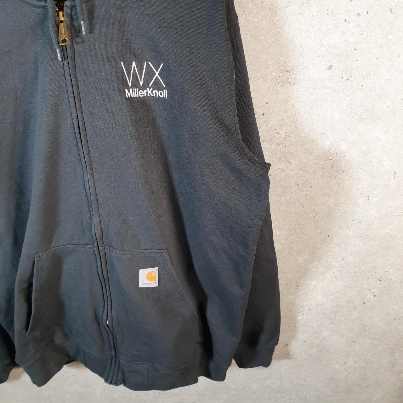 Vintage Carhartt Hoodie Men’s Large Black Full Zip Blank USA Loose Fit