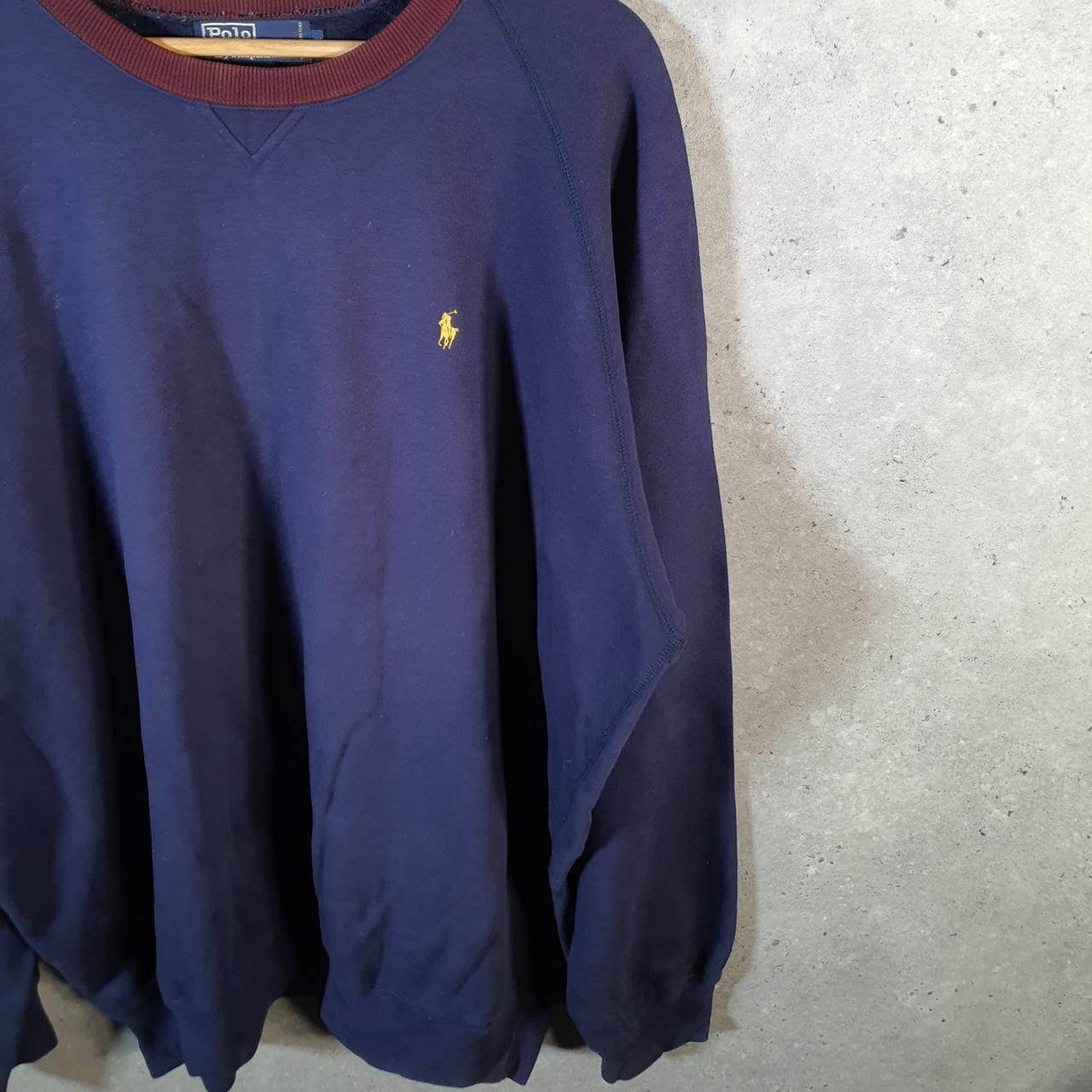 Vintage Ralph Lauren Polo Sweatshirt Men’s XL Navy Blue Cotton Pullover Pony