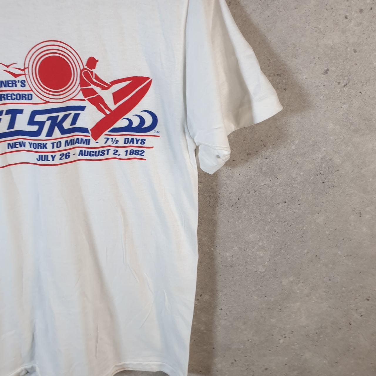 Vintage Fruit of the Loom Jet Ski Miami Roger Danner 1982 Single Stitch T Shirt Men’s Small White