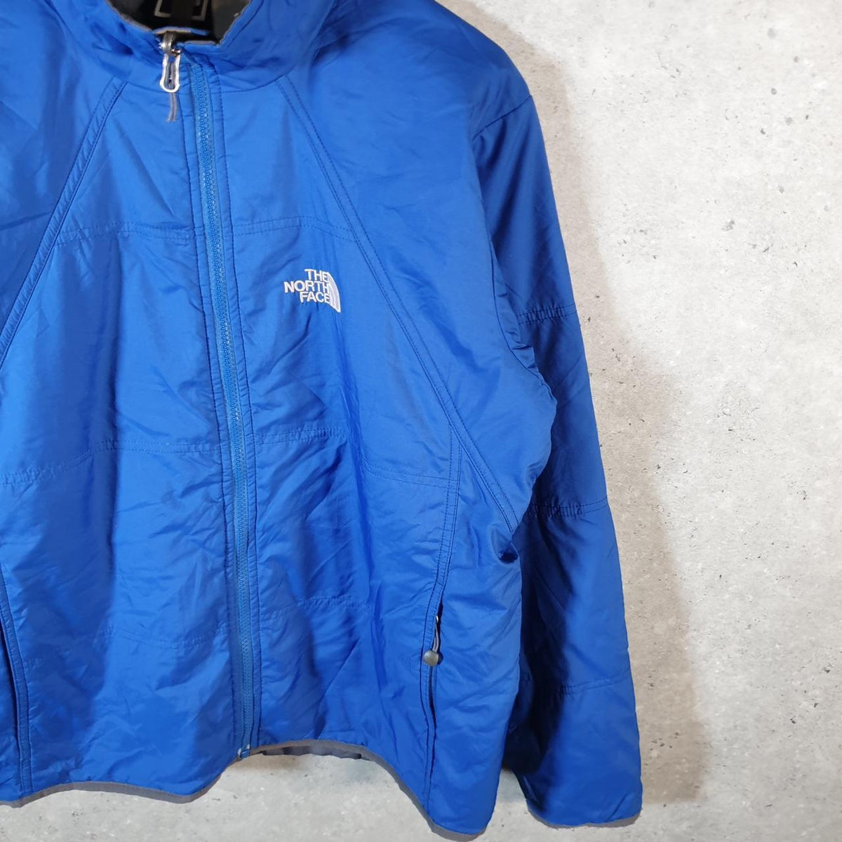 Vintage The North Face TNF Windbreaker Jacket Mens Medium Blue Logo Full Zip Winter