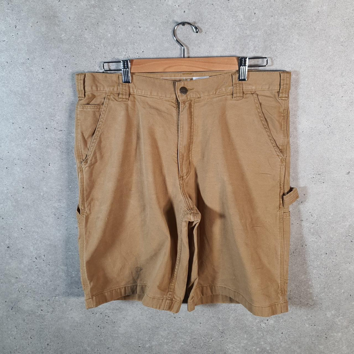 Vintage Carhartt Baggy Carpenter Shorts Jorts Cargo Men’s W36 Brown Relaxed Fit Workwear Big Fish Vintage