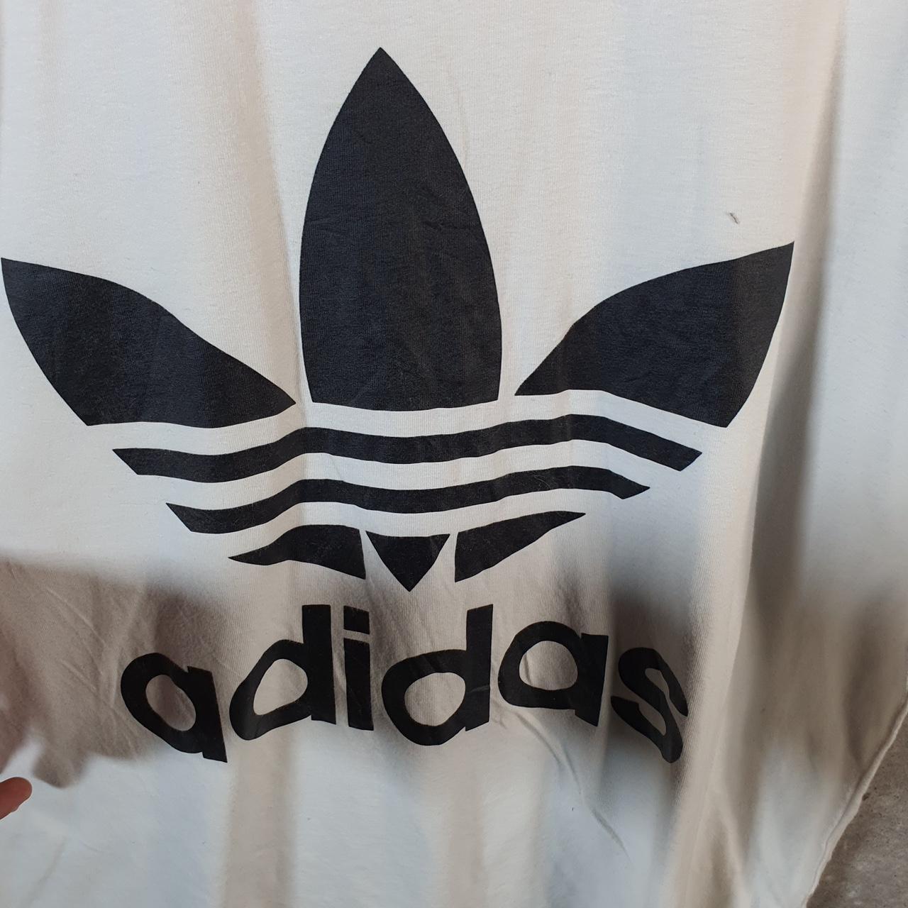 Vintage Adidas Trefoil Retro T Shirt Men’s Large White Three Stripes Logo