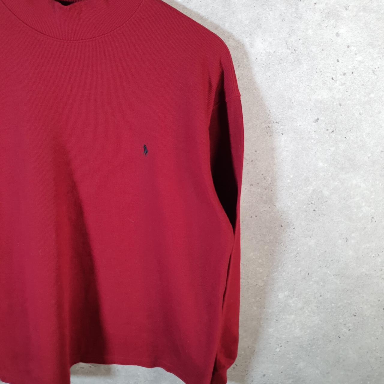 Vintage Ralph Lauren Polo Turtle Neck Sweatshirt Men’s XL Red Cotton Pullover Pony