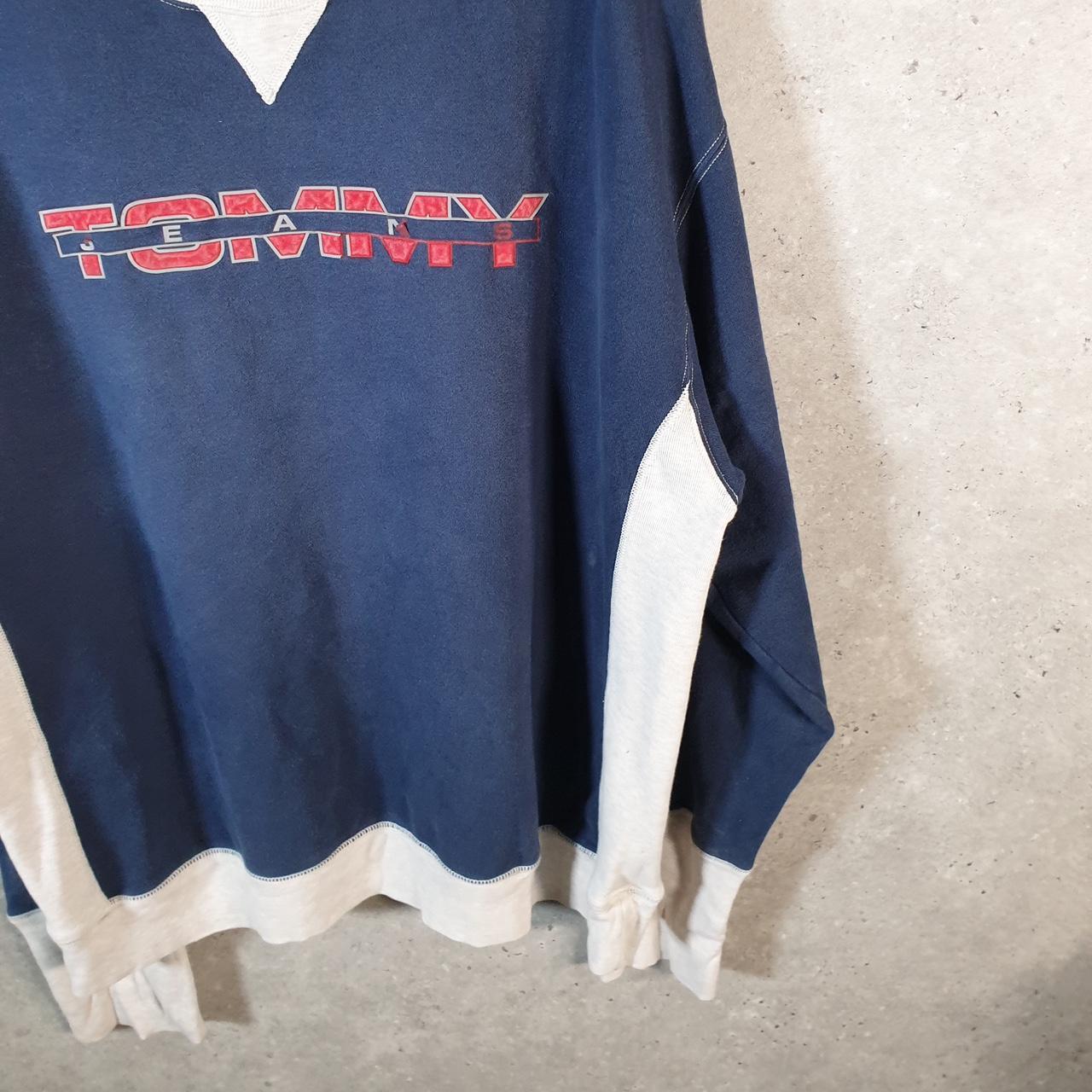 Tommy Jeans Embroidered Spellout Sweatshirt Mens XL Blue Pullover