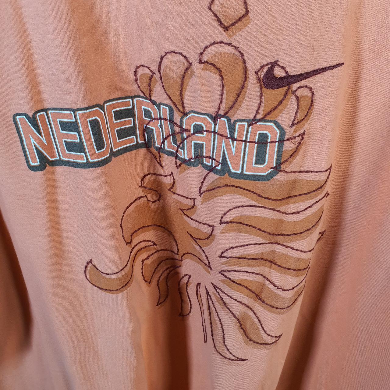 Vintage Nike 90s Silver Tag Netherlands T Shirt Mens 2XL Orange Logo Swoosh Athletic