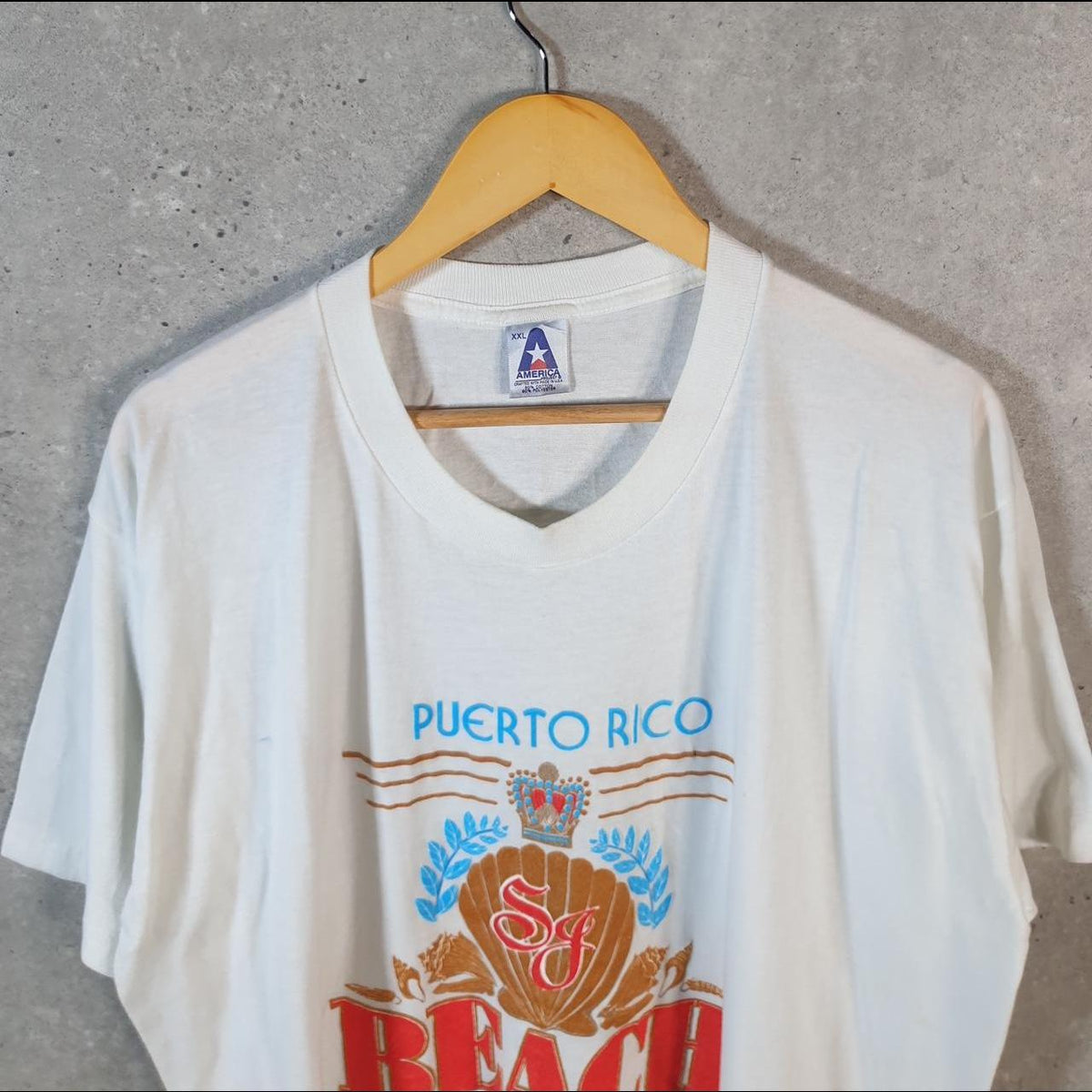 Vintage Puerto Rico Beach Club 90s USA Single Stitch T Shirt Men’s 2XL White
