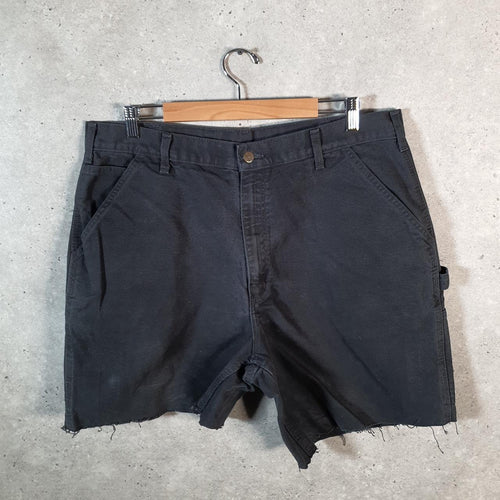 Vintage Carhartt Baggy Carpenter Shorts Jorts Cargo Men’s W38 Black Loose Fit Workwear A4879