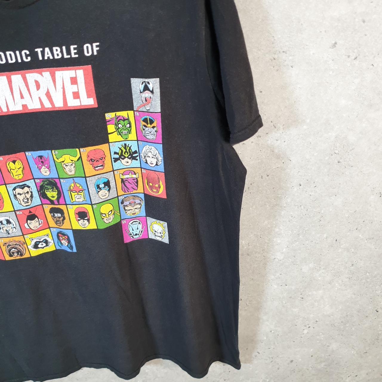 Vintage Marvel Periodic Table T Shirt Men’s Large Black Movie Graphic Cartoon