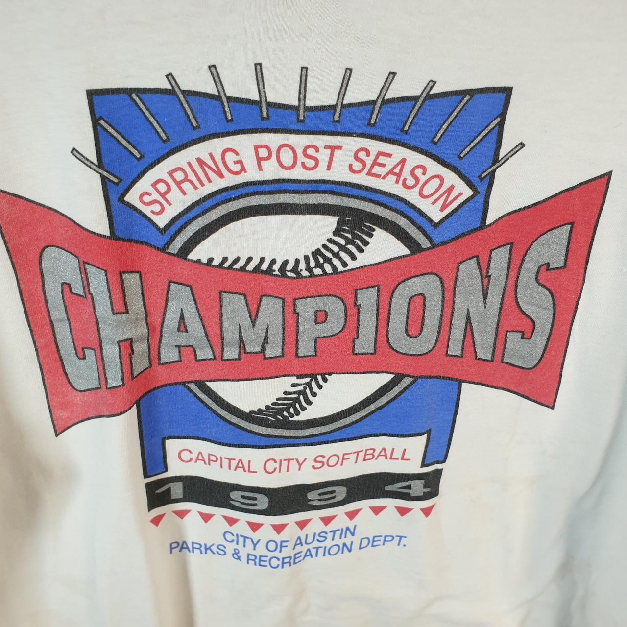 Vintage Hanes 1994 Spring Post Season Baseball Austin Single Stitch T Shirt Men’s Large White