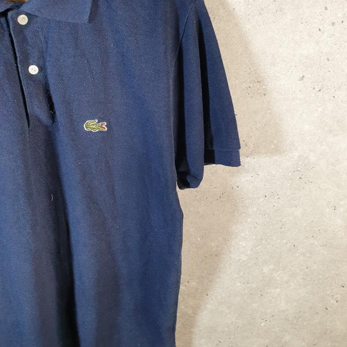 Vintage 90s Chemise Lacoste Polo Shirt Men’s Small Navy Blue Classic Fit Embroidered Logo