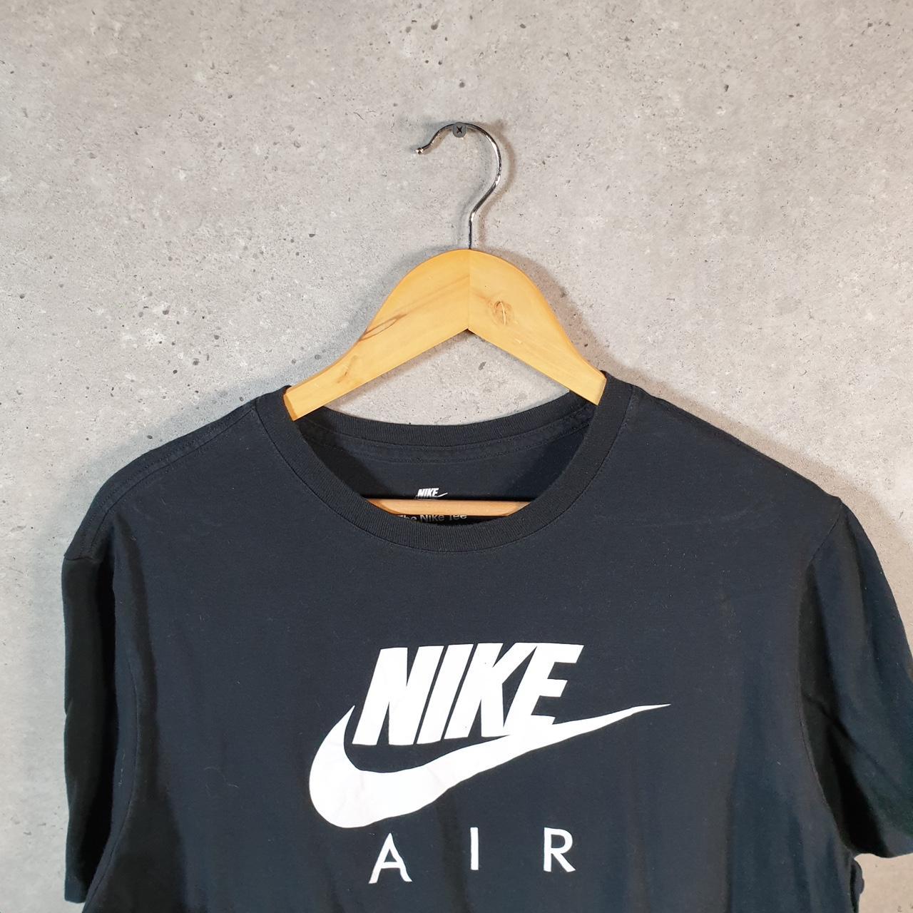 Vintage Nike Air T Shirt Men’s Large Black Printed Single Swoosh Logo Athletic C8241