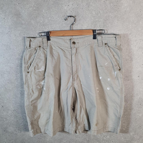 Vintage Carhartt Baggy Carpenter Shorts Jorts Cargo Men’s W40 Beige Relaxed Fit Workwear Big Fish Vintage