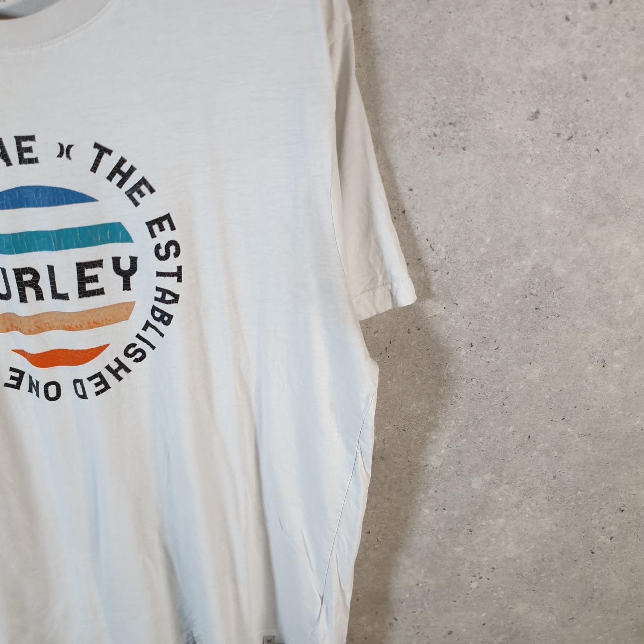 Vintage Hurley Graphic T Shirt Men’s Large White Casual Sports Logo Athletic