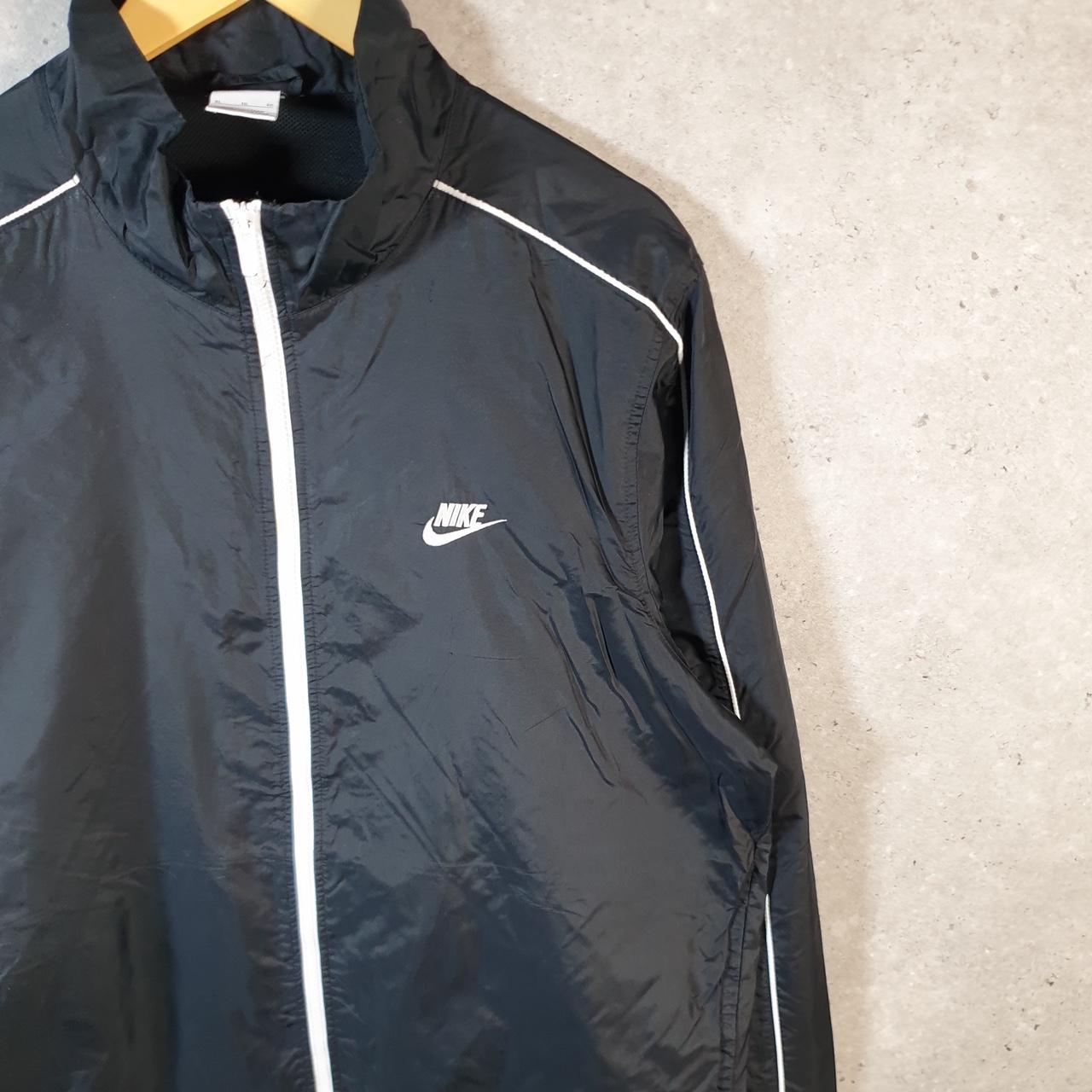 Vintage Nike Windbreaker Track Jacket Mens XL Black USA Swoosh Full Zip