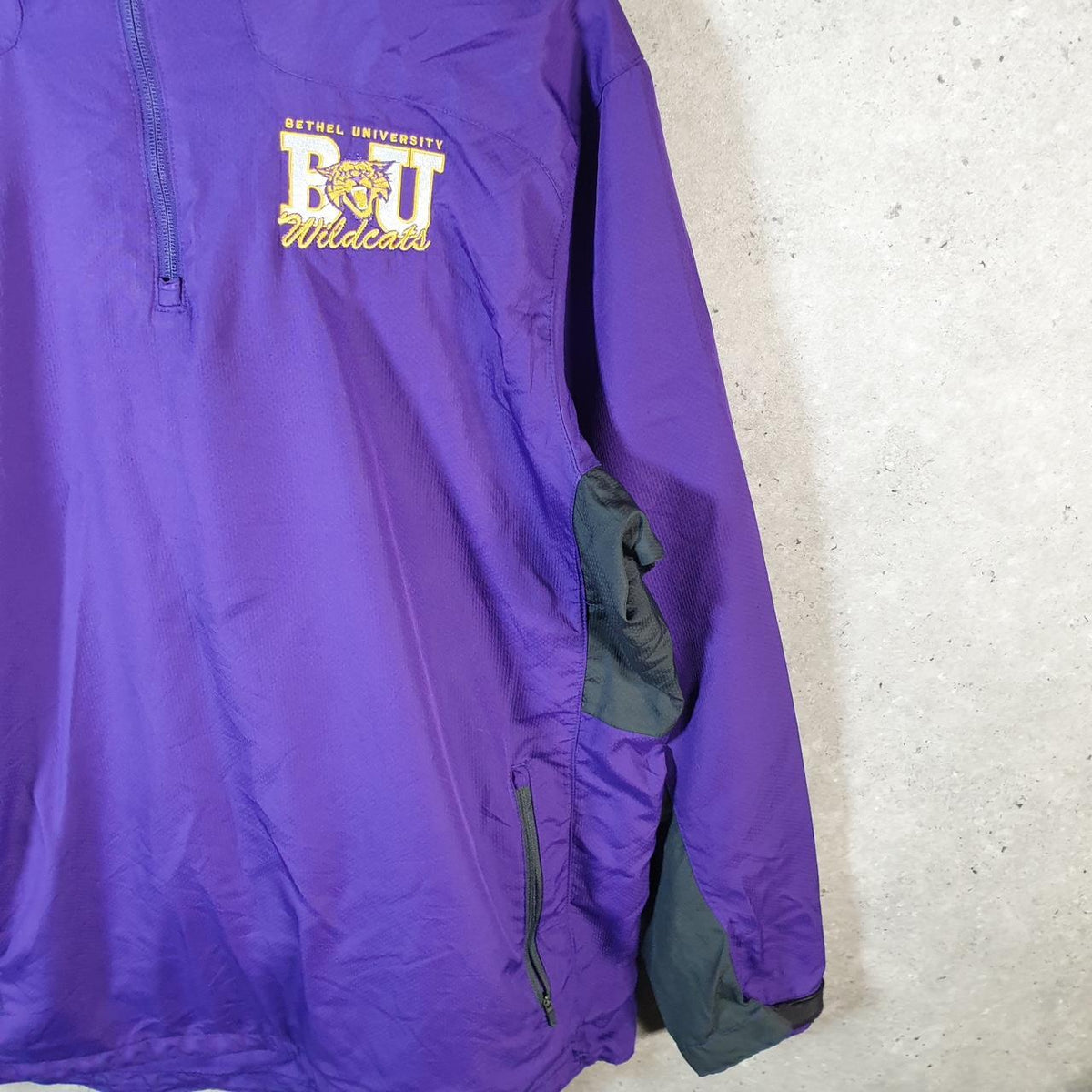 Vintage Nike Windbreaker Track Jacket Mens XL Purple USA Swoosh 1/4 Zip USA