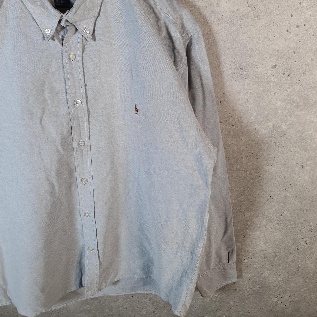 Vintage Ralph Lauren Button Down Shirt Men’s XL Grey Blaire Fit Pony Cotton