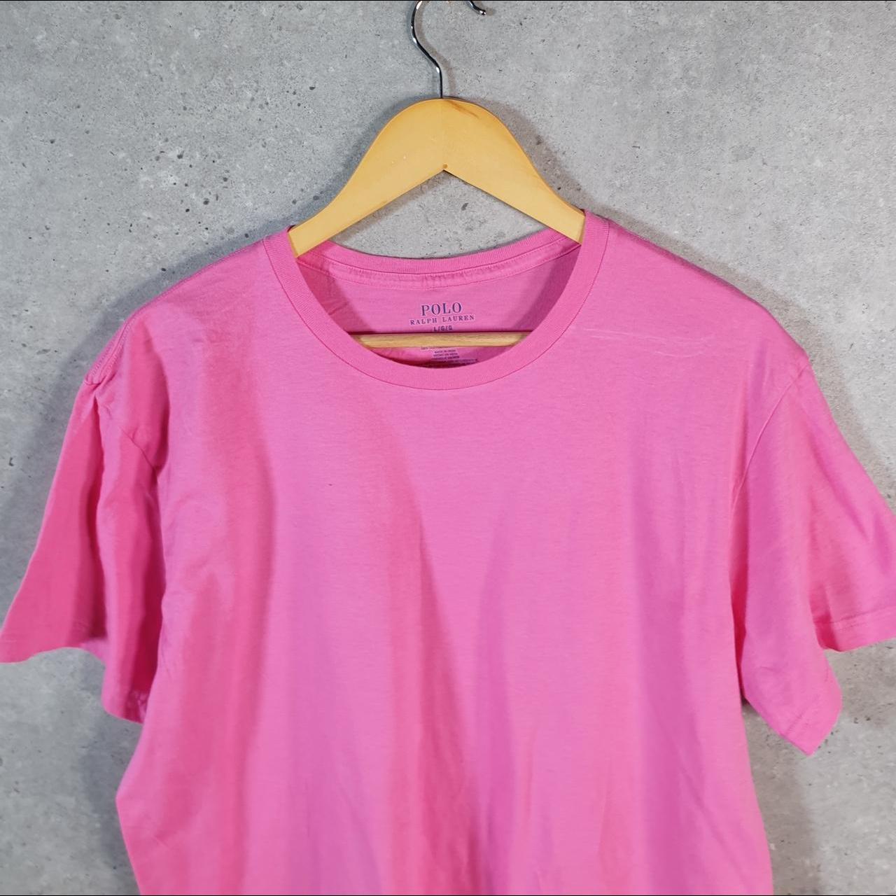 Vintage Ralph Lauren Polo T Shirt Men’s Large Pink Embroidered Classic Fit Pony C8589