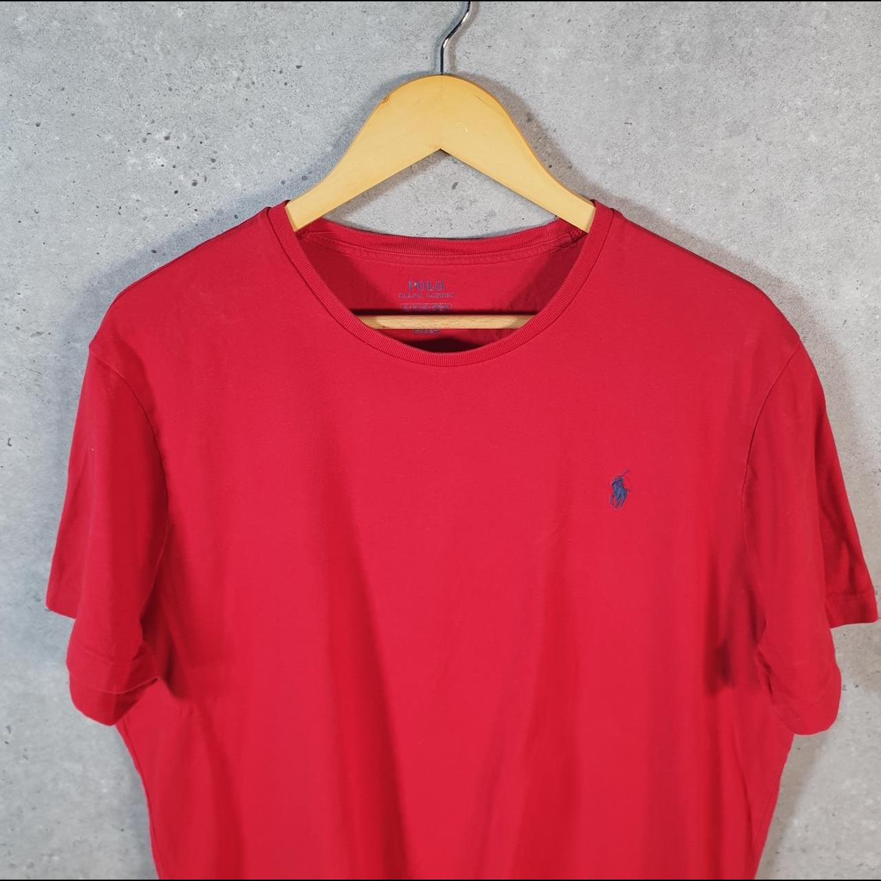 Vintage Ralph Lauren Polo T Shirt Men’s XL Red Embroidered Pony Custom Slim Fit C9037