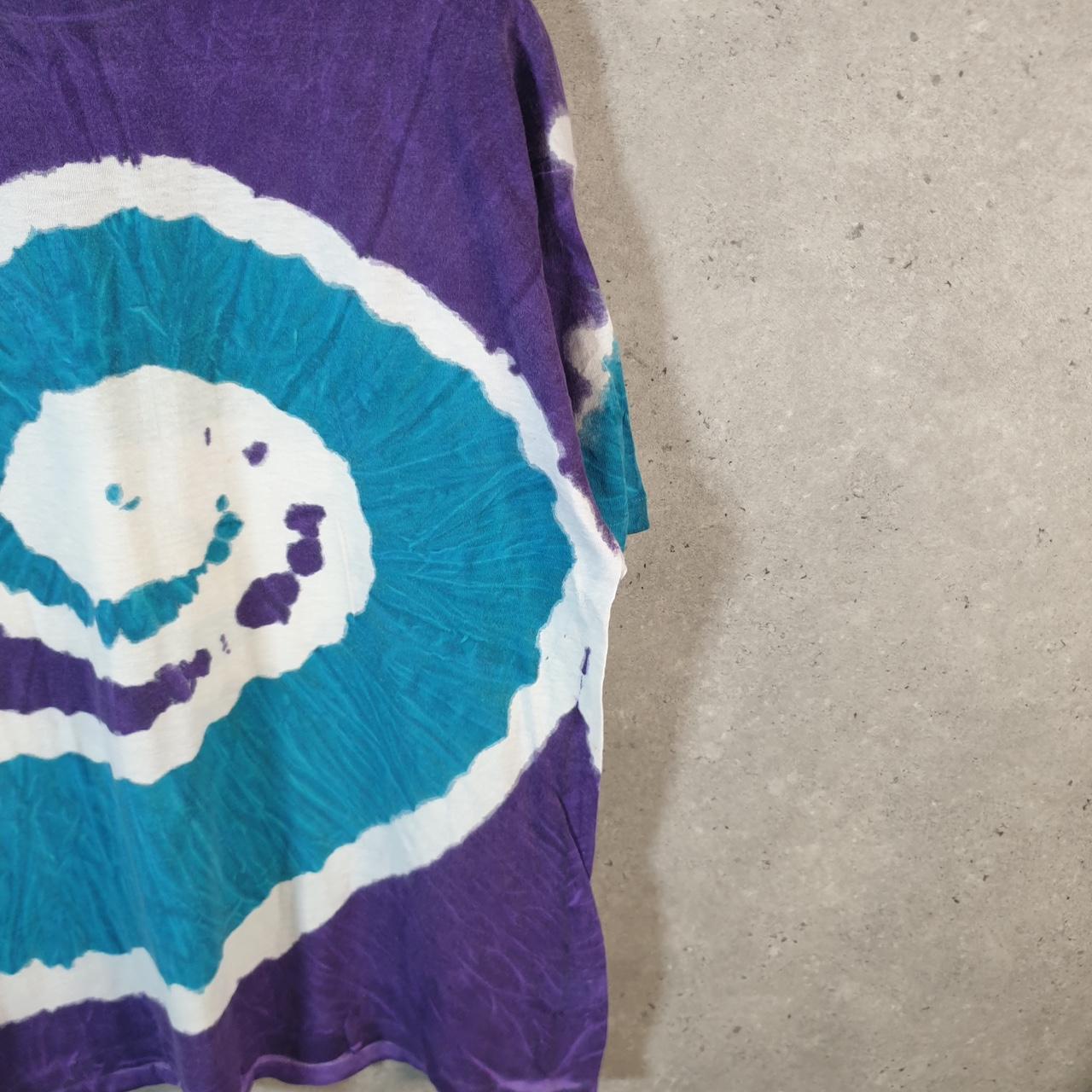 Vintage Hanes Tie Dye Graphic 90s USA Single Stitch T Shirt Men’s Large Blue