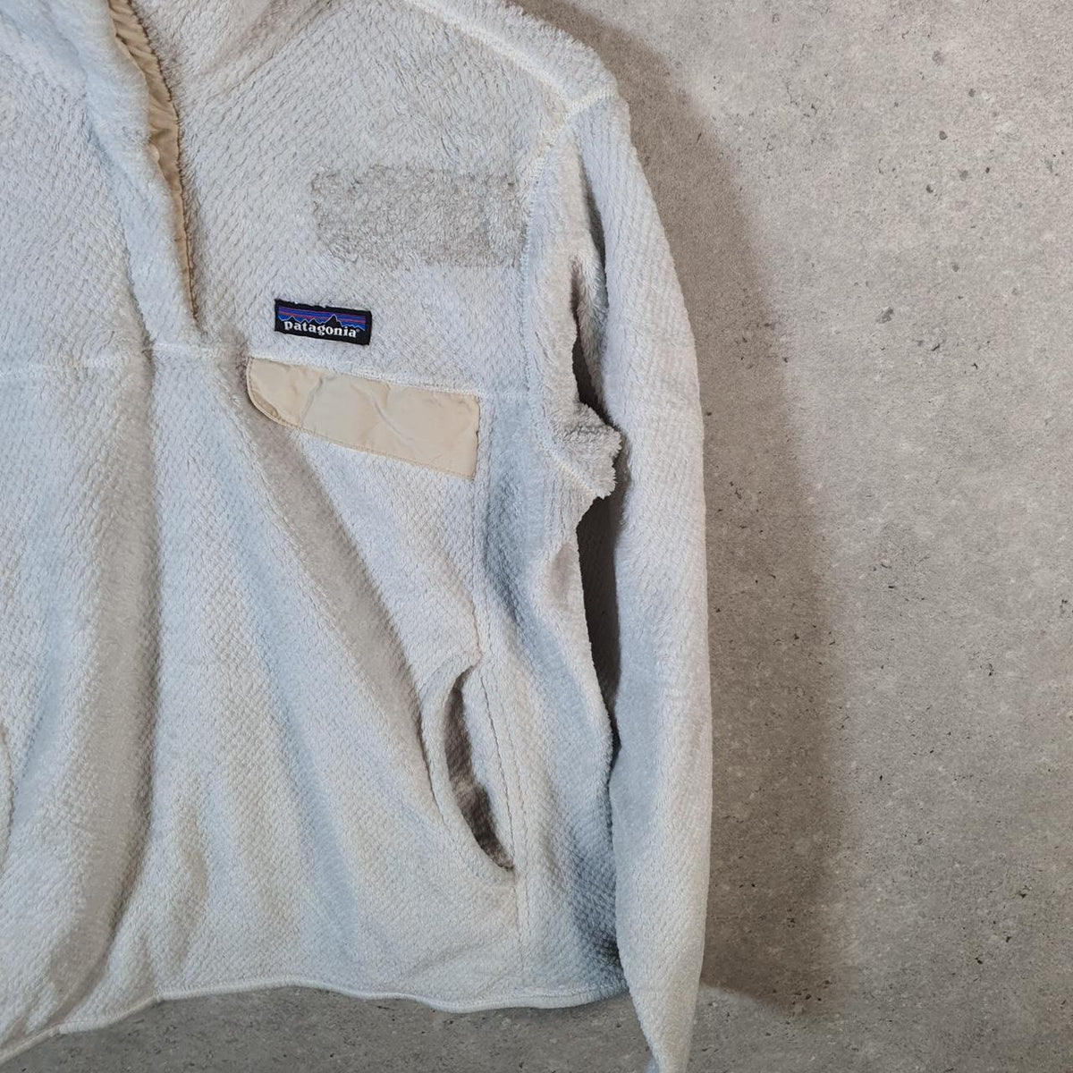 Vintage Patagonia Re Tool Half Snap Fleece Sweatshirt Womens Medium Beige