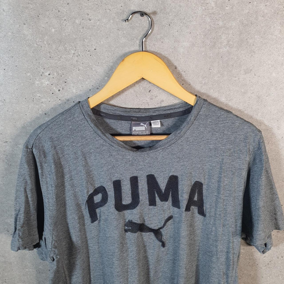 Vintage Puma Spellout T Shirt Men’s Large Grey