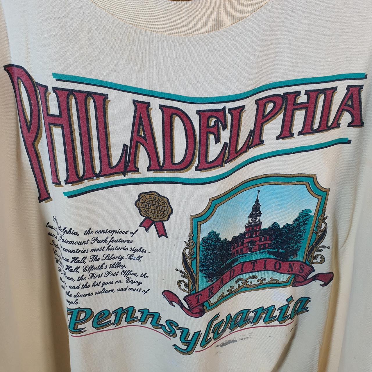 Vintage Anvil Pennsylvania Philadelphia 90s USA Single Stitch T Shirt Men’s XL Yellow