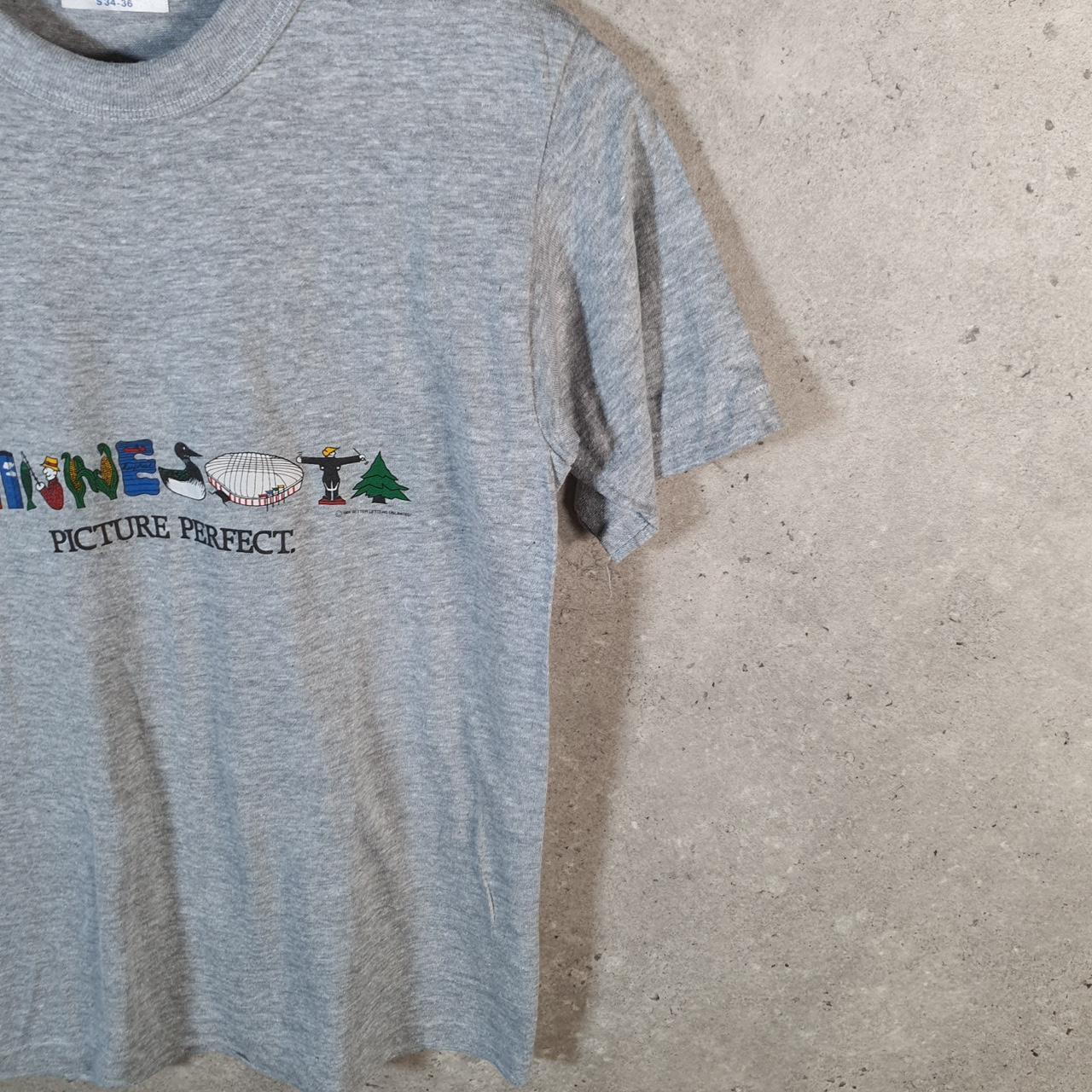Vintage Hanes Minnesota Picture Perfect 1984 USA Single Stitch T Shirt Men’s Small Grey