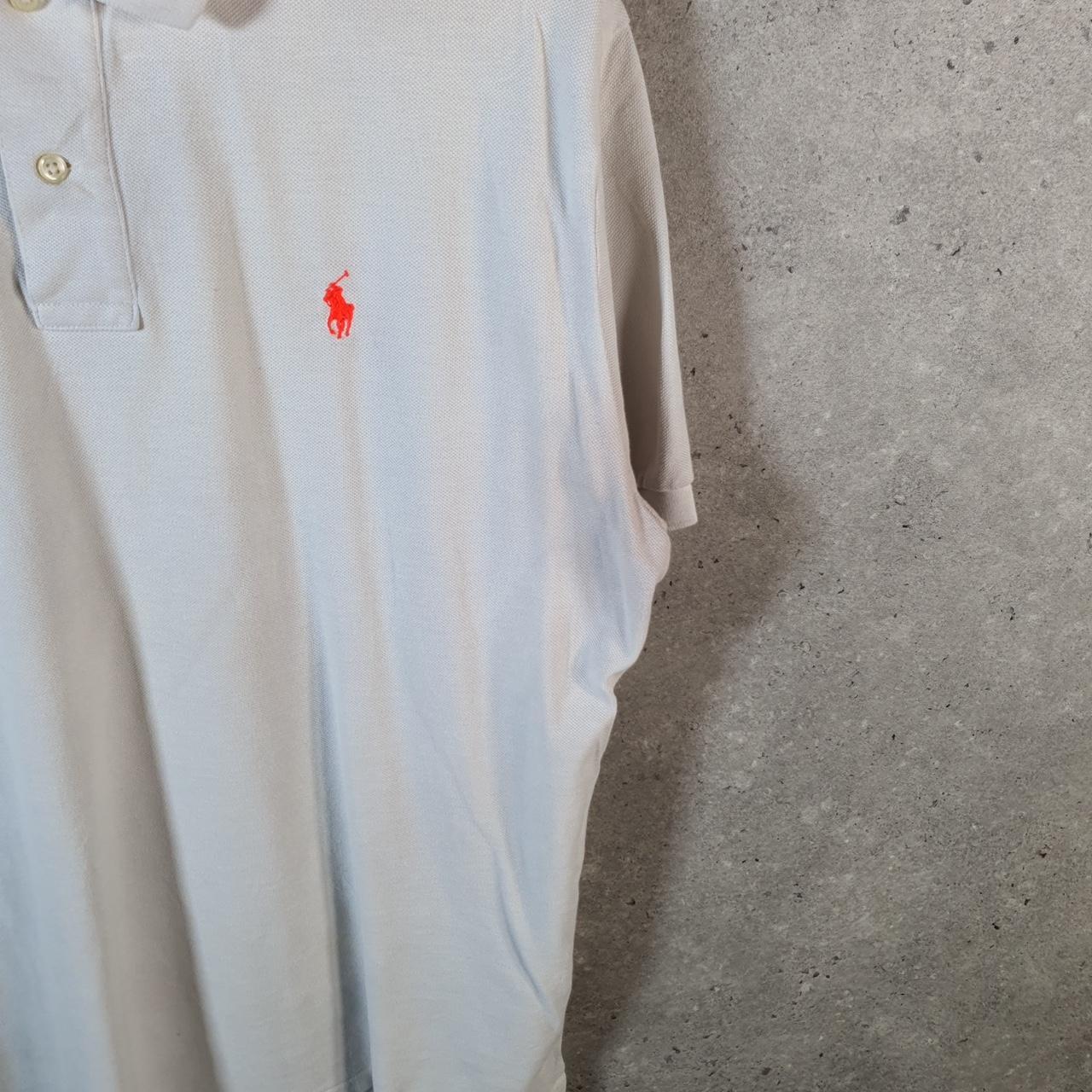 Vintage Ralph Lauren Polo Shirt Mens Large White Casual Cotton Embroidered Pony