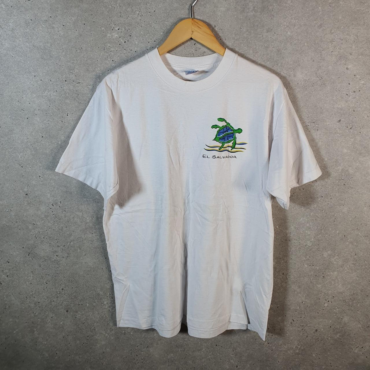 Vintage St Jacks USA El Salvador Single Stitch T Shirt Men’s Large White Big Fish Vintage
